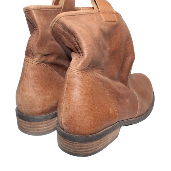 Sole Society Natasha Sz 9.5M Distressed Brown Leather Ankle Pull On Boot Bootie - Picture 7 of 16